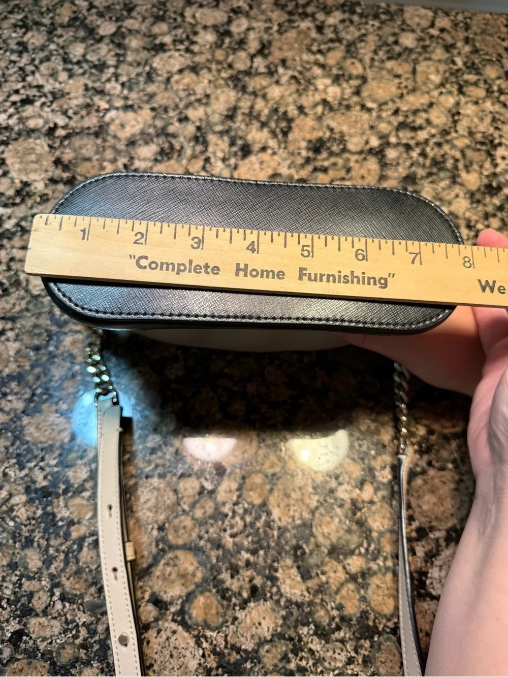 kate spade Two-Tone Beige and Black Dome Crossbody with Gold Chain